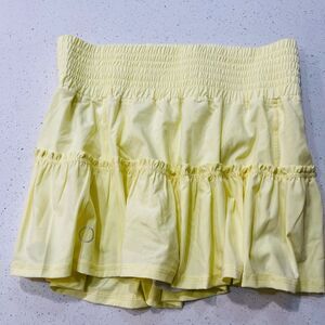 The Bubble Skort Tennis Ruffle Athletic Butter Yellow Skirt with Pocket Size XL